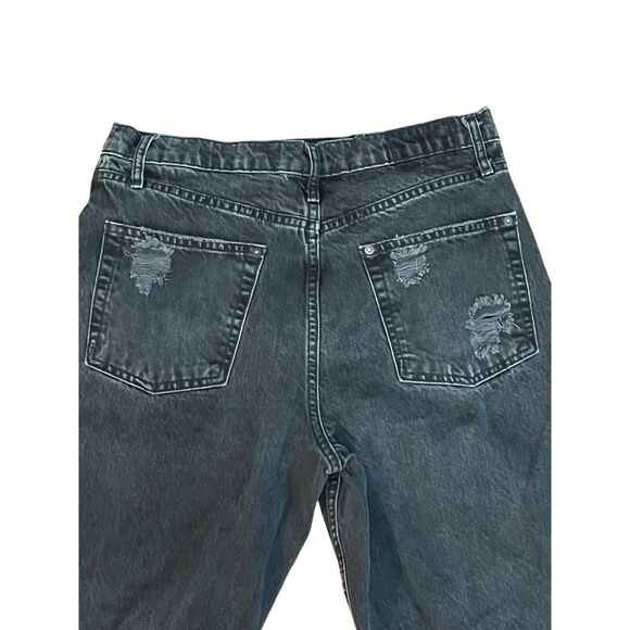 We The Free Distressed Black Denim Jeans US 31Festival Grunge 100% Cotton - Picture 4 of 12
